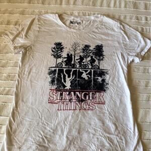White netflix stranger things tee